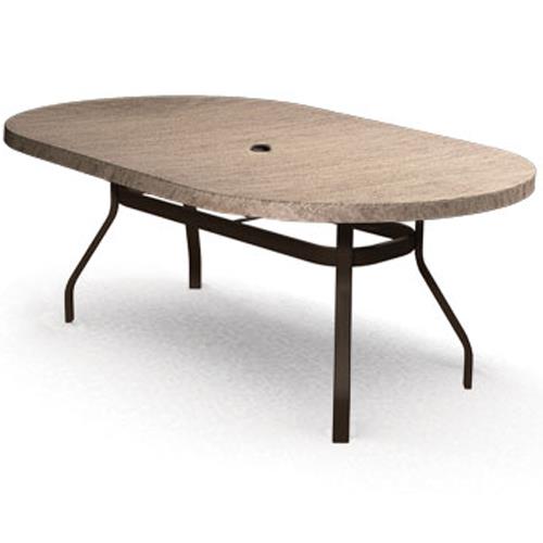 Homecrest Slate 374484DSL 44"x84" Oval Dining Table with Umbrella Hole